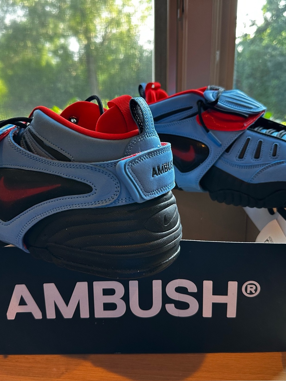 Nike Men's Athletic Shoes in Light Blue, Red, and Black